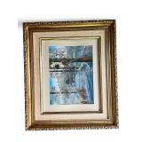 Pair of Vintage Foil Engraving Pictures with Ornate Frames