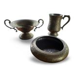Set of 3 Vintage Brass Decorative Bowls and Mug