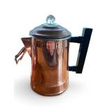 Vintage Copper Tea Kettle and Coffee Pot Set