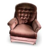 Pair of Vintage Maroon Velvet Tufted Armchairs