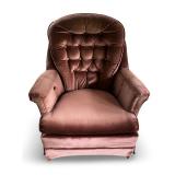 Pair of Vintage Maroon Velvet Tufted Armchairs