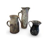 Set of 3 Handcrafted Studio Pottery Pitchers