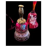 Cranberry Red Art Glass Decorative Bells