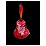 Cranberry Red Art Glass Decorative Bells
