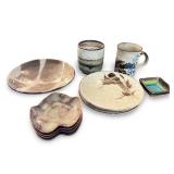 Handmade Pottery Dishware Set with Bowls, Mugs, Plates and Small Dishes