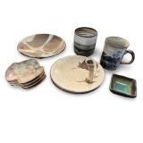 Handmade Pottery Dishware Set with Bowls, Mugs, Plates and Small Dishes