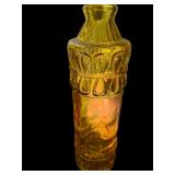 Set of 3 Amber Glass Decanters with Crystal Stoppers