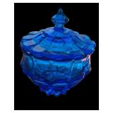 Collection of 4 Vintage Blue Glass Decor Pieces