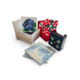 Set of Handcrafted Needlepoint Coasters and Holders