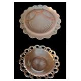 Pink Depression Glass Bowl & Platter
