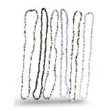 Lot of 6 Stone Chip Bead Necklaces, Mixed Colors