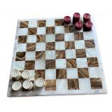 Vintage Onyx Chess/Checkerboard