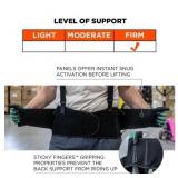 NEW Ergodyne ProFlex 2000SF 840D Spandex Back Support Brace with Sticky Fingers - BLACK - XS Extra Small