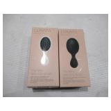 Pair of NEW Lunata Beauty The Mini Wet/Dry Hair Brushes - White and Black