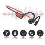 Dartwood Bone Conduction Headphones - Waterproof Wireless Bluetooth Open Ear with 16 GB Internal Storage (Black)