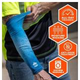 NEW Ergodyne Chill-Its 6695 Sun Protection Arm Sleeves (Pair) - BLUE - MED/LARGE