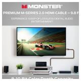 Monster M-Series Certified Premium HDMI Cable 2.0, Features 4K Ultra HD at 60Hz Refresh Rate, Duraflex Jacket, and Triple Layer Shielding, 25 Gbps - 16 ft