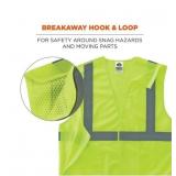 NEW Ergodyne GloWear 8215BA Breakaway Mesh Hi-Vis Safety Vest - Type R, Class 2, Economy - XS - LIME
