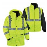 NEW Ergodyne GloWear 8385 4-in-1 Hi-Vis Winter Jacket Parka - Type R, Class 3/2 - LIME - XL