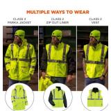 NEW Ergodyne GloWear 8385 4-in-1 Hi-Vis Winter Jacket Parka - Type R, Class 3/2 - LIME - XL