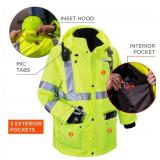 NEW Ergodyne GloWear 8385 4-in-1 Hi-Vis Winter Jacket Parka - Type R, Class 3/2 - LIME - XL
