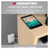 Monster Wall Tap Plug 3-Outlet 4 USB Ports Extender with Outlet Surge Protector - WHITE Monster Wall Tap Plug 3-Outlet 4 USB Ports Extender with Outlet Surge Protector - WHITE