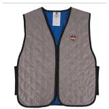 NEW Ergodyne Chill-Its 6665 Evaporative Cooling Vest - Embedded Polymers, Zipper Closure - Gray - MEDIUM