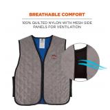 NEW Ergodyne Chill-Its 6665 Evaporative Cooling Vest - Embedded Polymers, Zipper Closure - Gray - MEDIUM