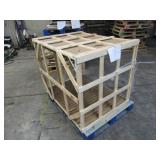 Large Wooden Frame Built onto Pallet with Slits for Separating Items Large Wooden Frame Built onto Pallet with Slits for Separating Items