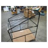 Welded Black Metal Frame Built to Fit Onto Pallets with Angled Roof - Perfect for Projects Welded Black Metal Frame Built to Fit Onto Pallets with Angled Roof - Perfect for Projects