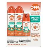 NEW OFF Family Care Mosquito Repellent Smooth and Dry 2 x 6oz and 2.5oz NEW OFF Family Care Mosquito Repellent Smooth and Dry 2 x 6oz and 2.5oz