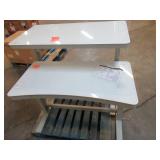 Pair of White Metal Motorized Desks - Both With Issues Pair of White Metal Motorized Desks - Both With Issues