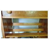 Antique Solid Oak Writing Desk with Key, 28" x 41.5" x 16"