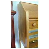 Antique Solid Oak Writing Desk with Key, 28" x 41.5" x 16"