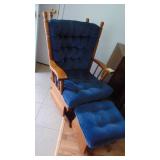 Oak Platform Rocker with Stool