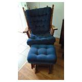 Oak Platform Rocker with Stool