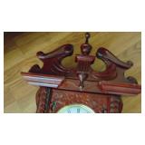 Newer Fancy Carved Wall Clock, 33" Tall