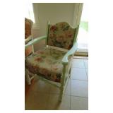 2- Vintage Painted Chairs and Footstool