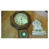 Verichron Wall Clock and Vintage Electric Porcelain Clock