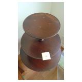 3 Tiered Mahogany Table, 24" Rd x 39"