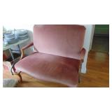 Vintage Looking Settee With Paw Feet, 50" x 45" x 34"