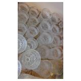 29Pcs of Pressed Glasses, Sherberts and Pitcher