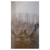 15- Crystal Champagne Flutes and Urn Sharped Ice Bucket