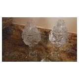 Crystal Butter Dish and Crystal Salt and Pepper