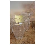 Crystal Pitcher, Vase and Covered Candy