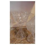 2- Large Crystal Compote, 1 Footed Candy Dish