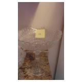 2- Large Crystal Compote, 1 Footed Candy Dish
