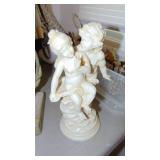 Angel Candleholder, Garden Angel and Children on Pedestal- Finger is Broken