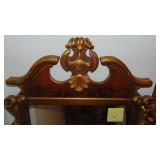 Large Walnut and Gold Mirror, 28" x 49" Total