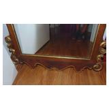 Large Walnut and Gold Mirror, 28" x 49" Total